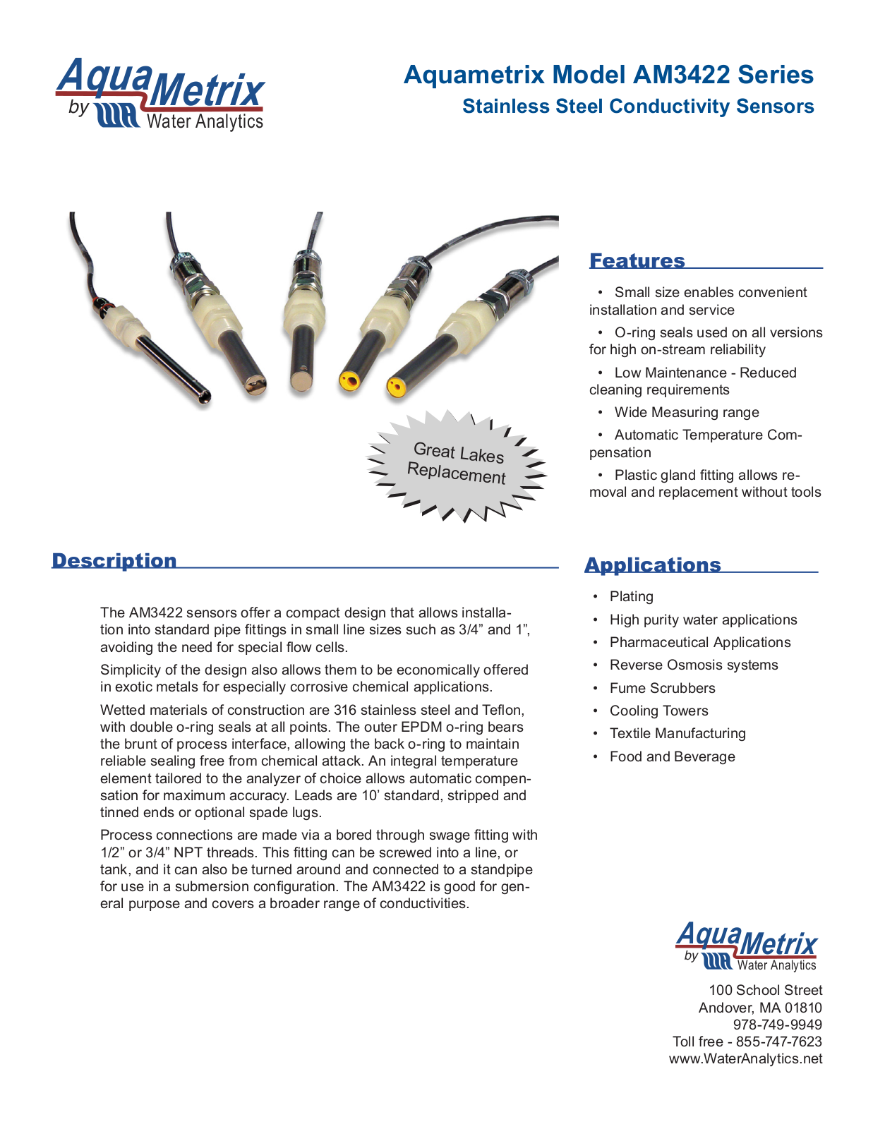 Aquametrix AM3422 User Manual