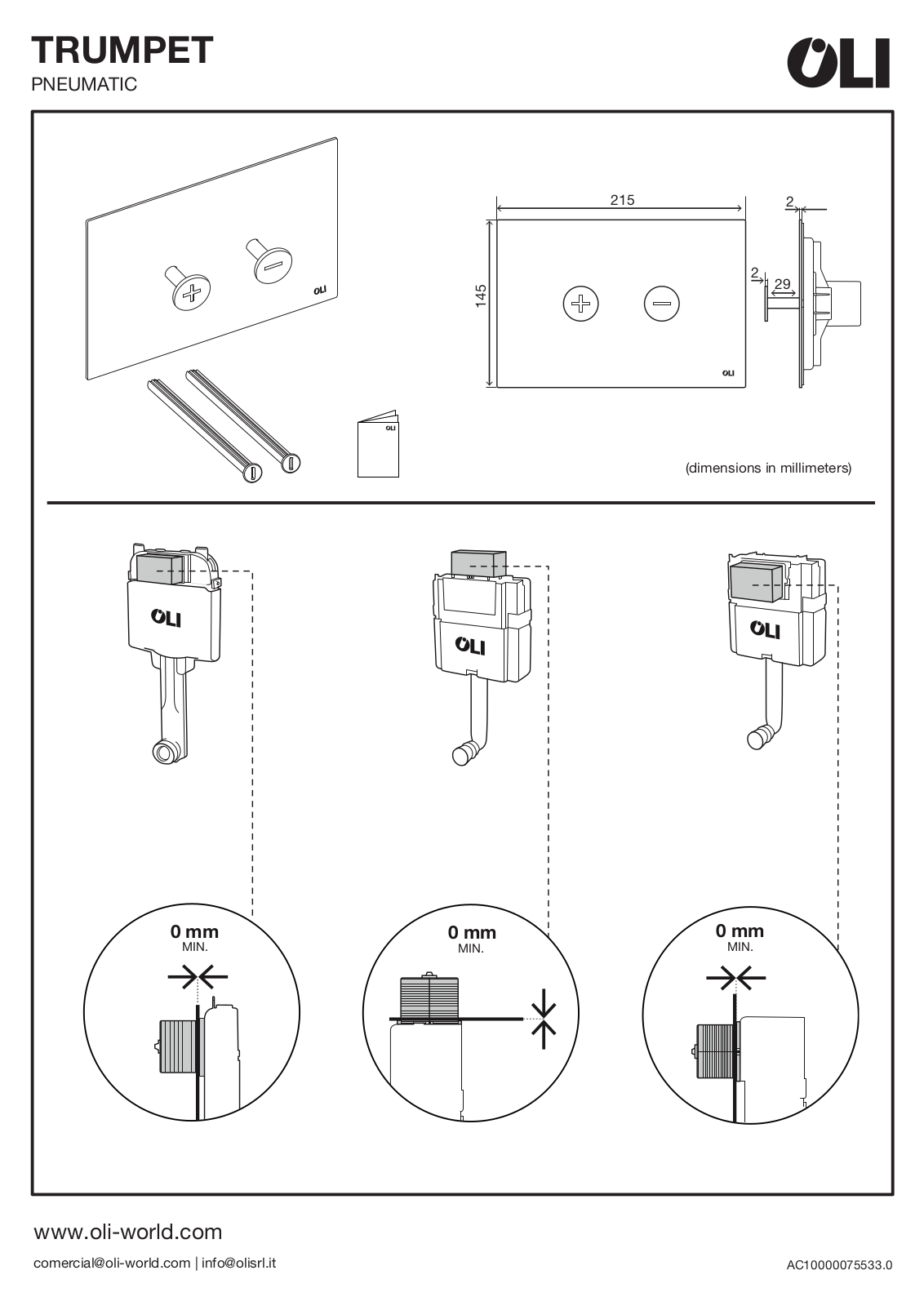 OLI TRUMPET PNEUMATIC Installation guide