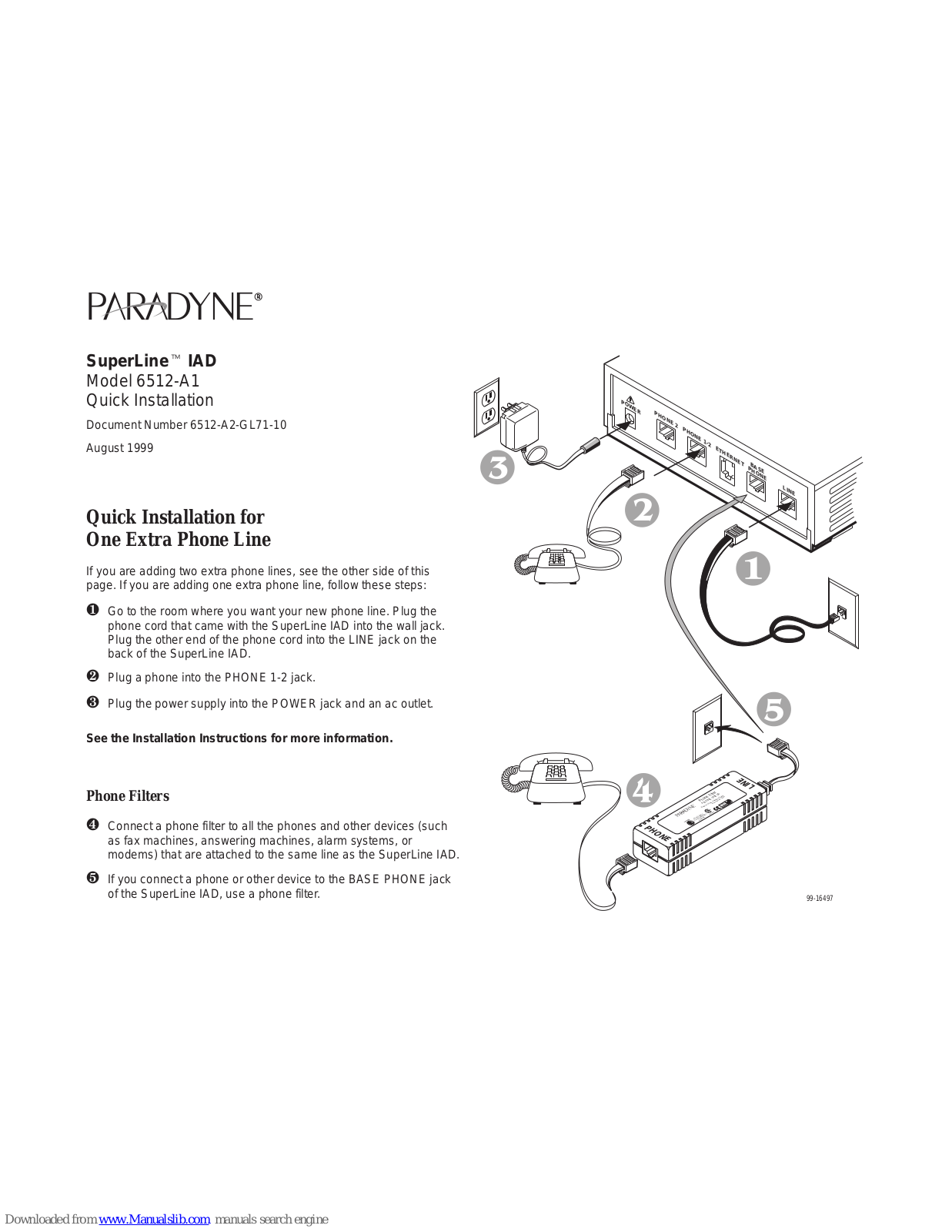 Paradyne 6512, SuperLine 6512-A1 Quick Installation - ManualMachine.com