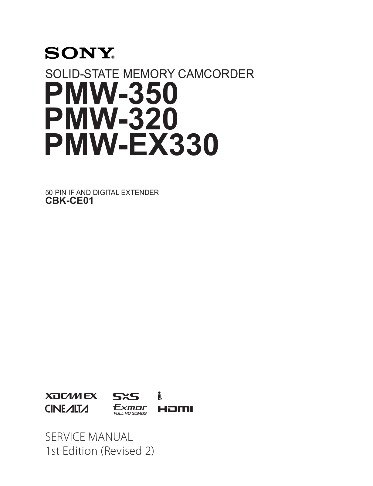 Sony PMW-350, PMW-320, PMW-EX330 Service manual