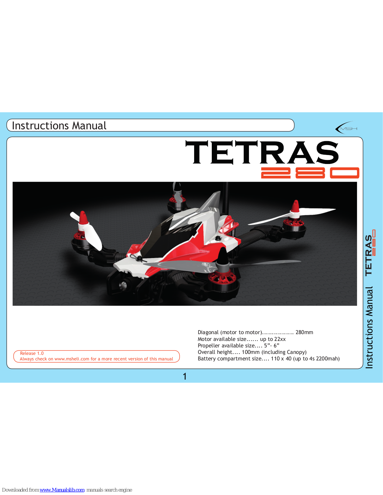 MSHELI TETRAS 280 Instruction Manual