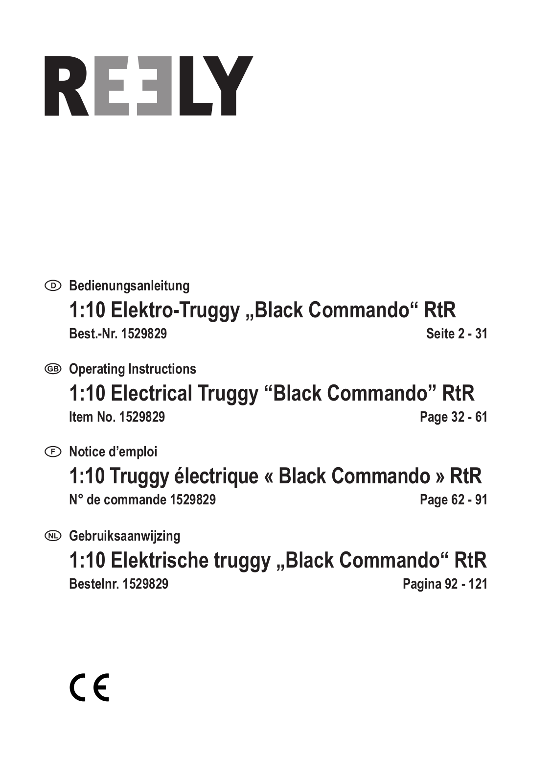 Reely Black Commando User manual