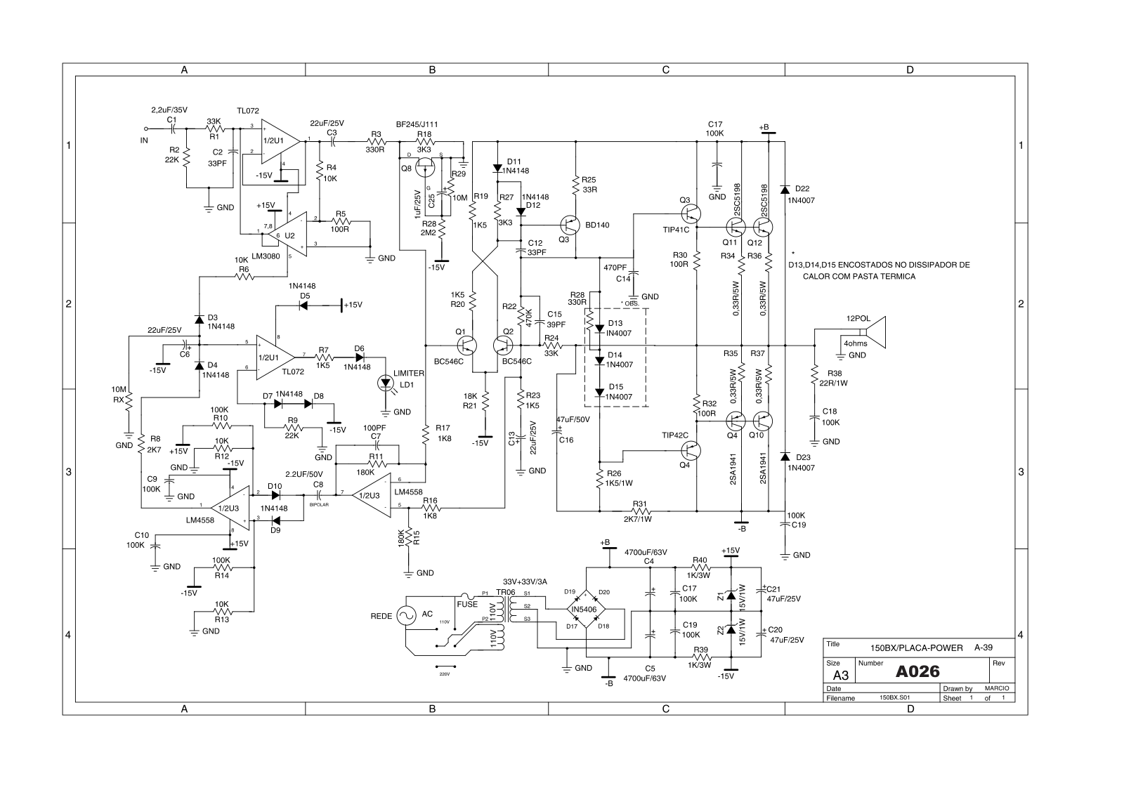 Antera BX-150 Schematic