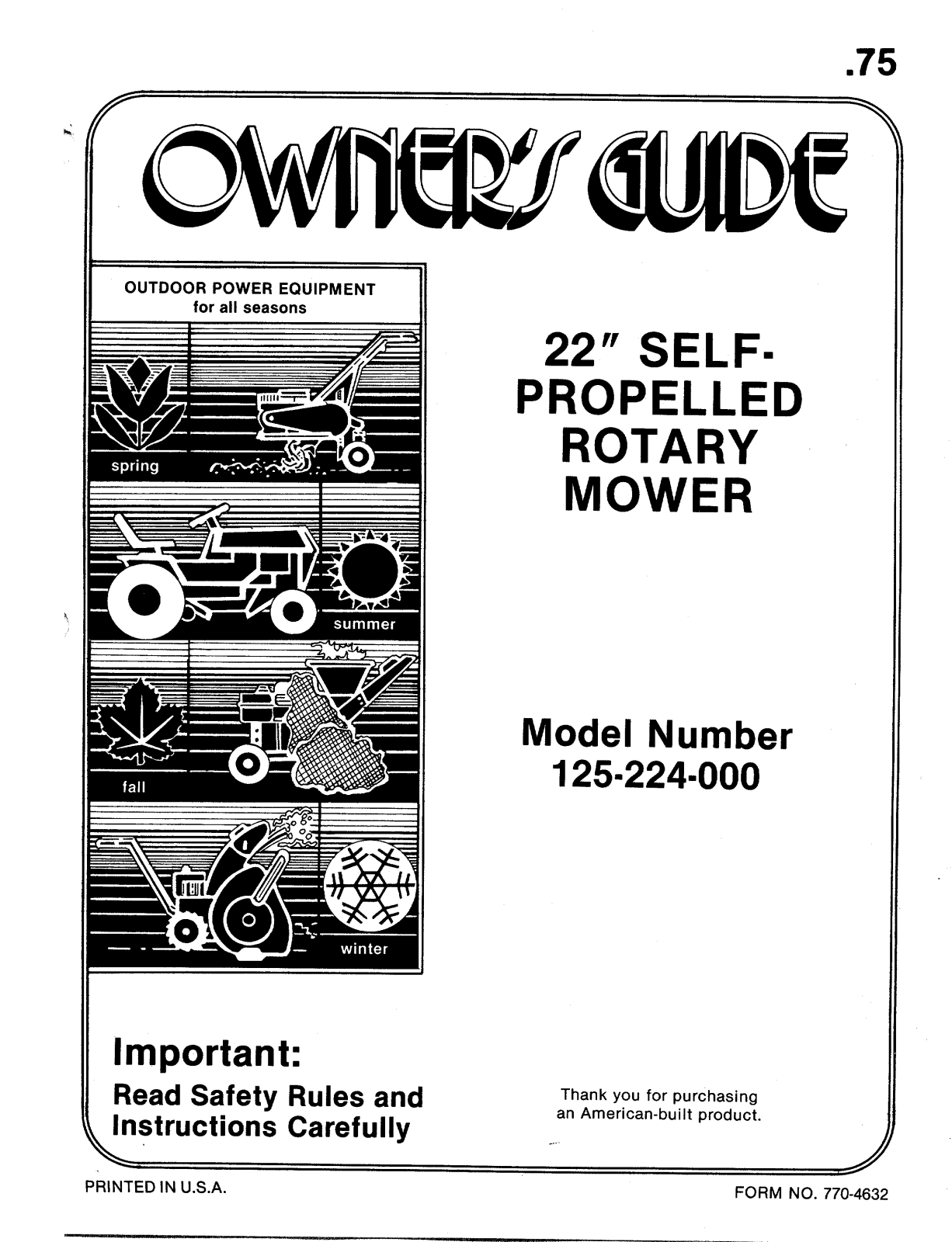 MTD 125-224-000 User Manual