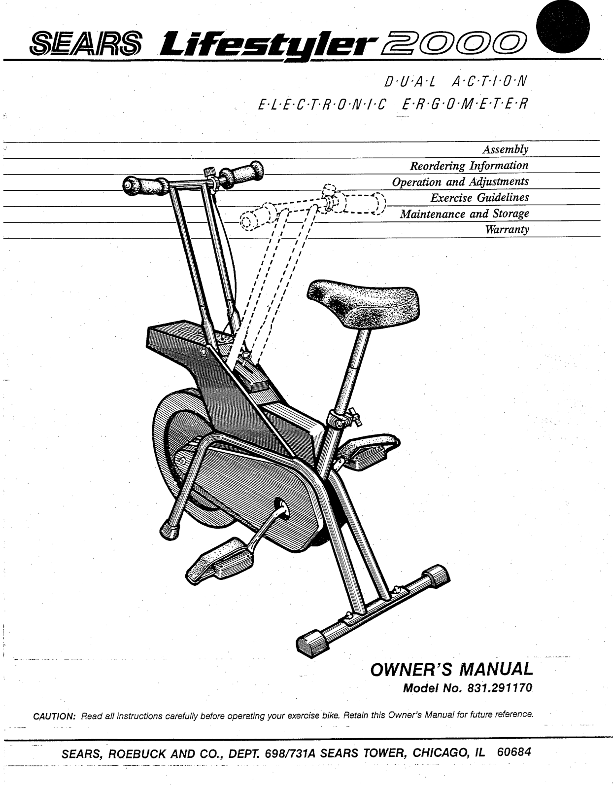 Lifestyler 831.291170 Owner's Manual