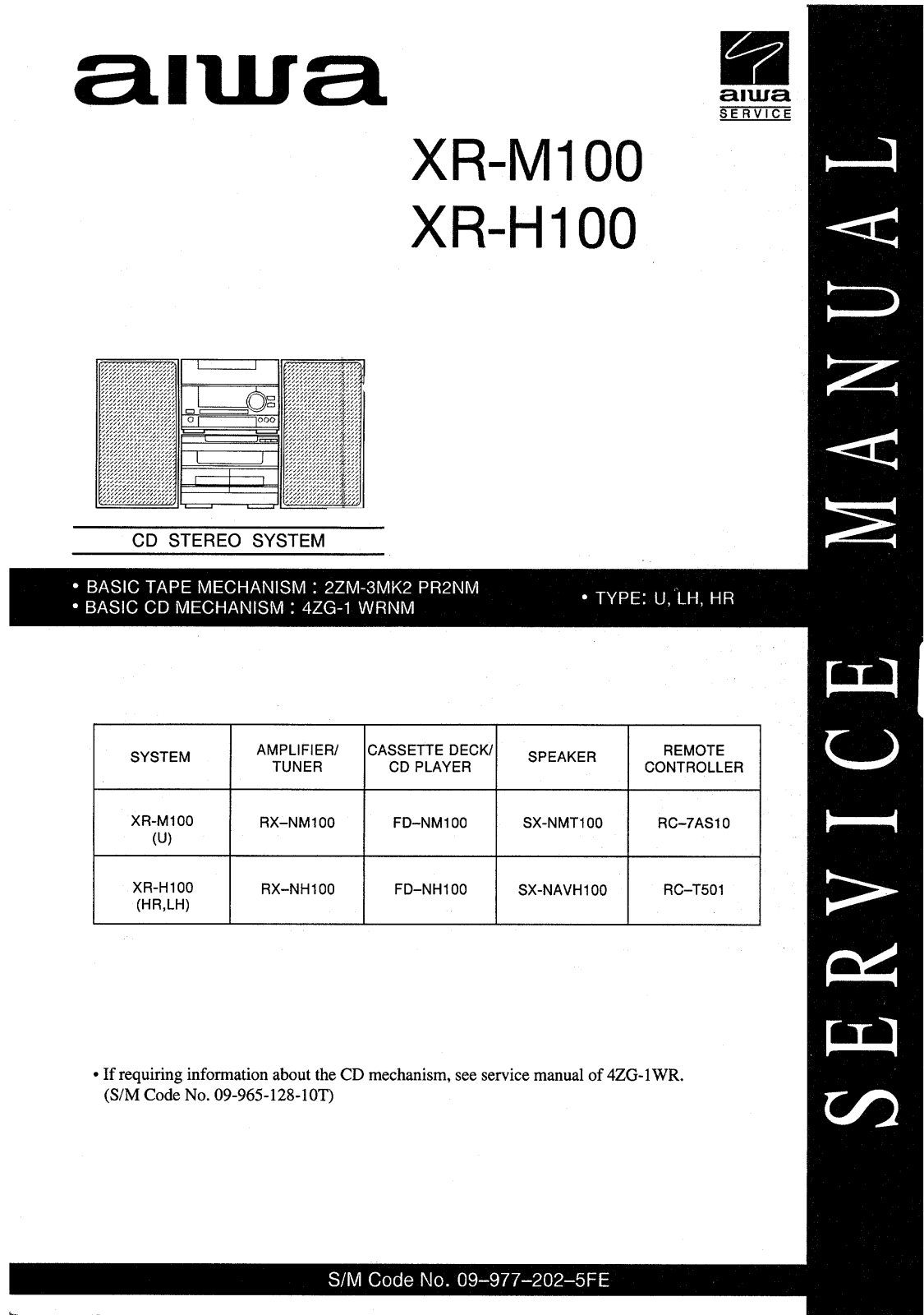 Aiwa XR-H100, XR-M100 Schematic