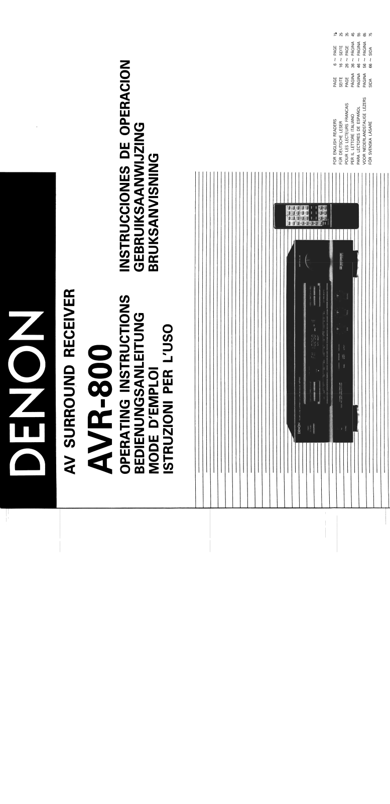 Denon AVR-800 Manual