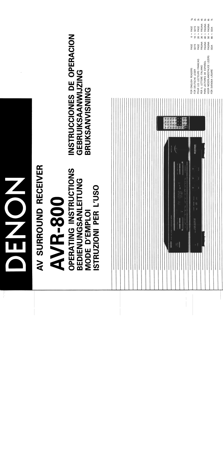 Denon AVR-800 User Manual