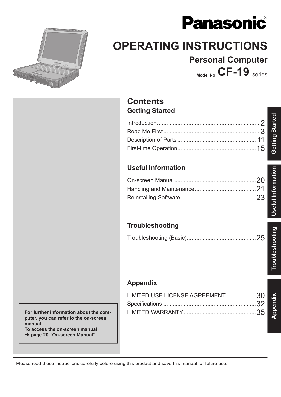 Panasonic 9TGWW11A User Manual