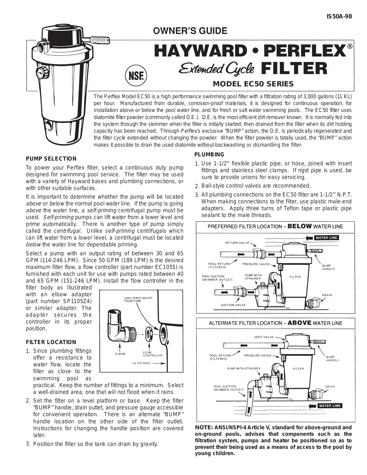 HAYWARD EC50 User Manual