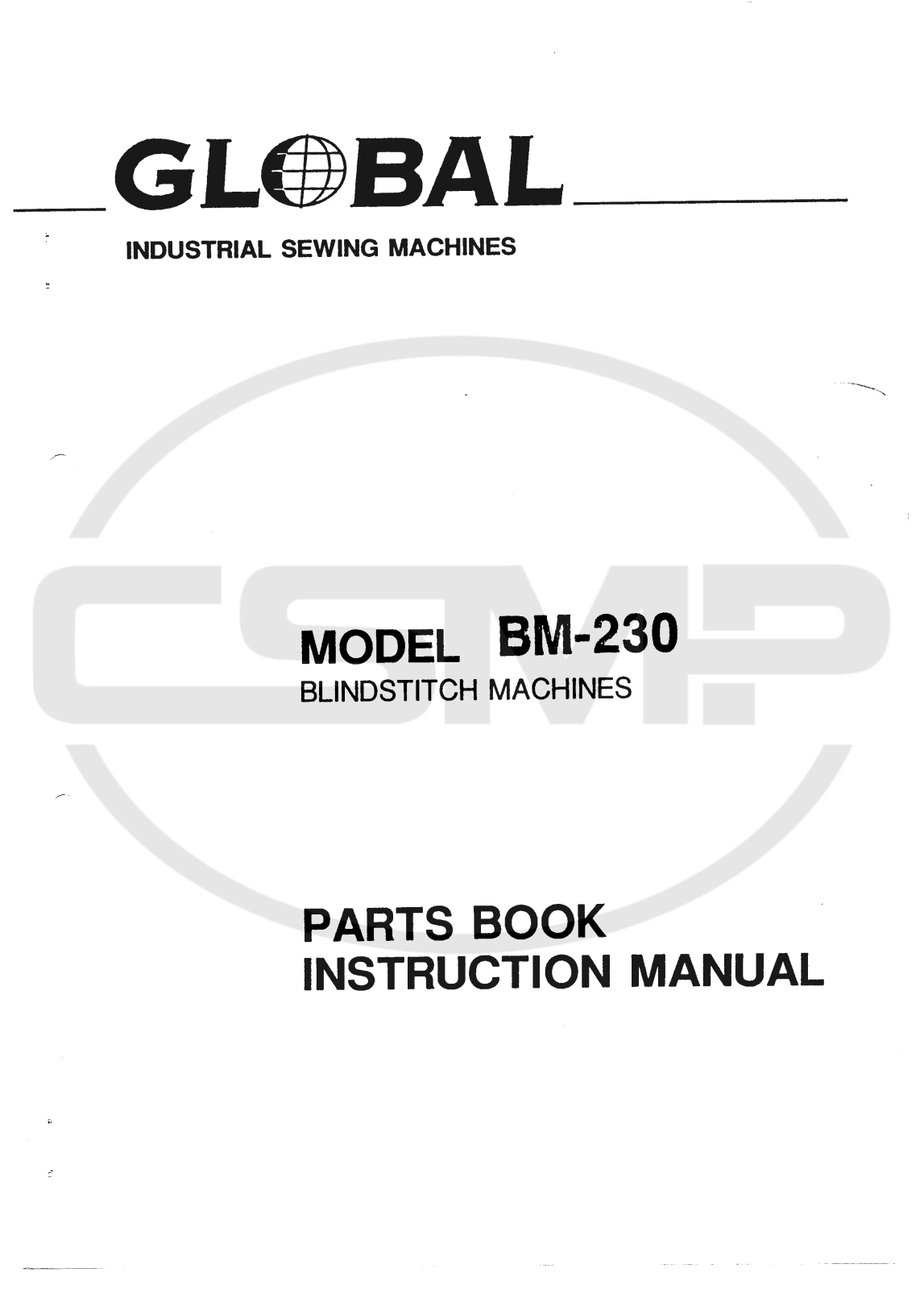 Global BM-230 Parts Book