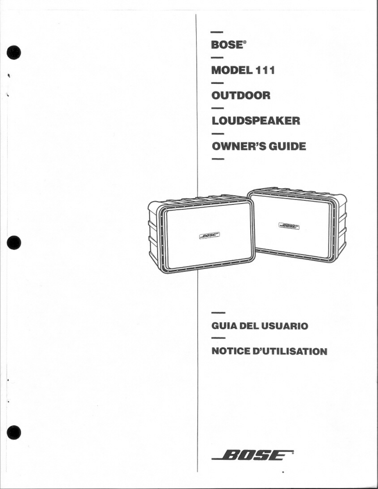 Bose 111 Owner Manual