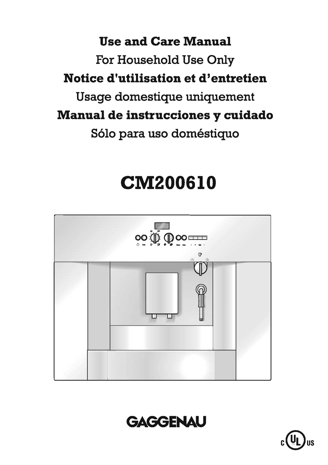 Gaggenau CM200610 User Manual