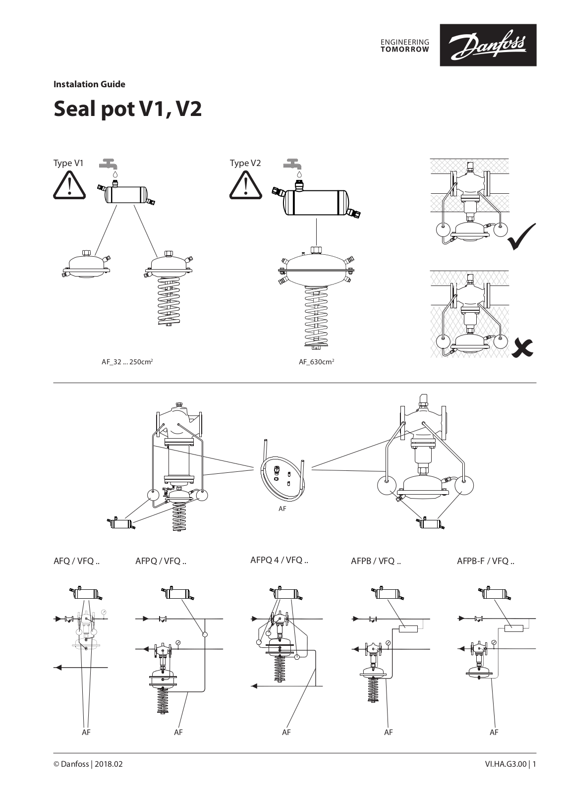 Danfoss V1, V2 Installation guide