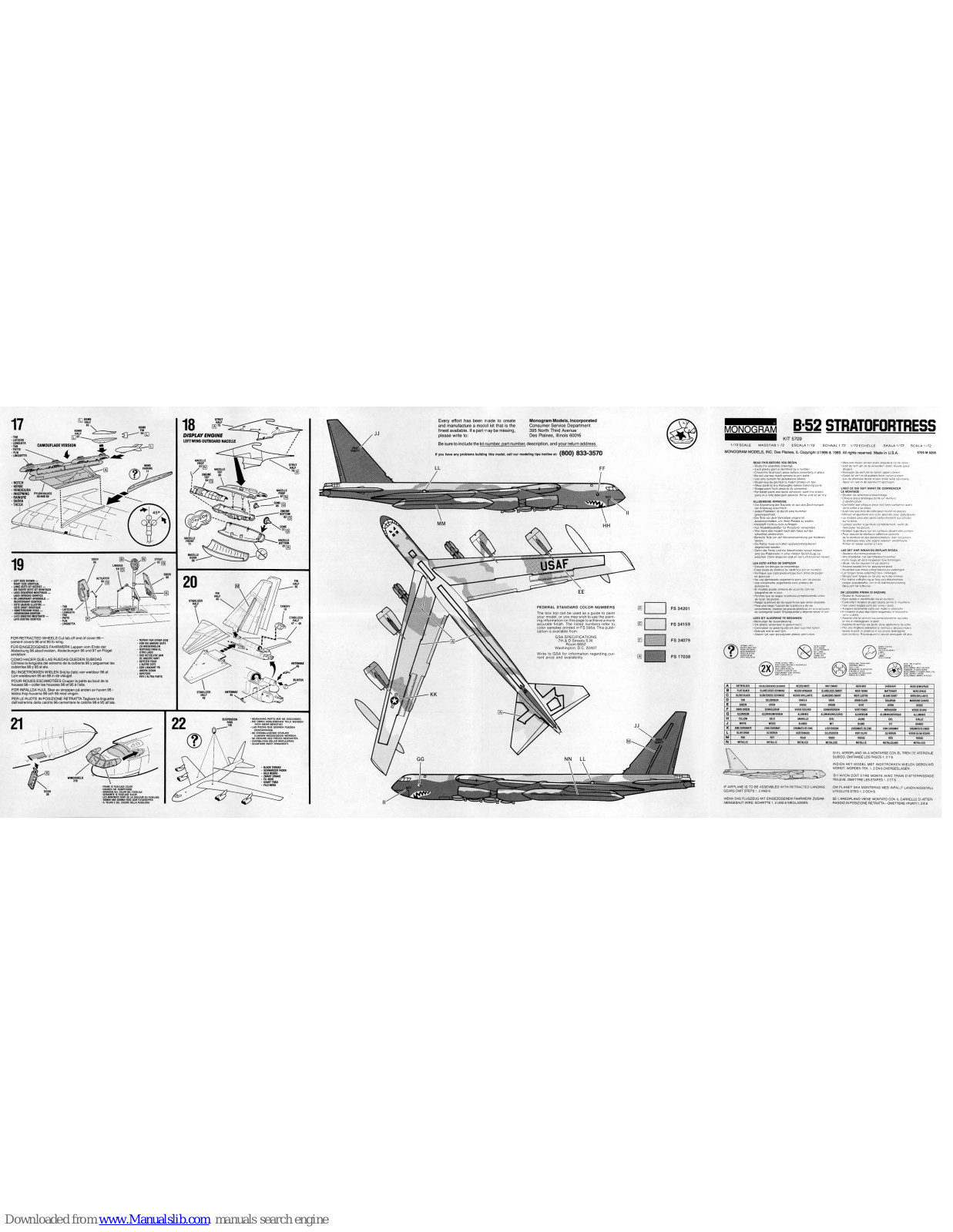 Monogram B-52 Stratofortress, 5709 Assembly Manual