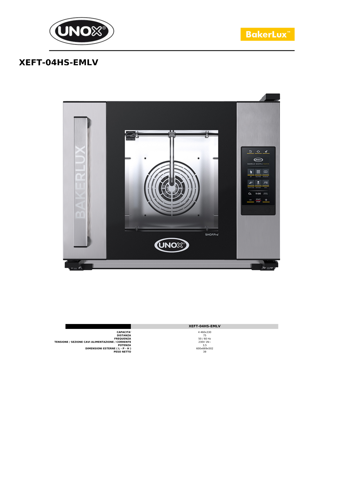 UNOX XEFT-04HS-EMLV Datasheet