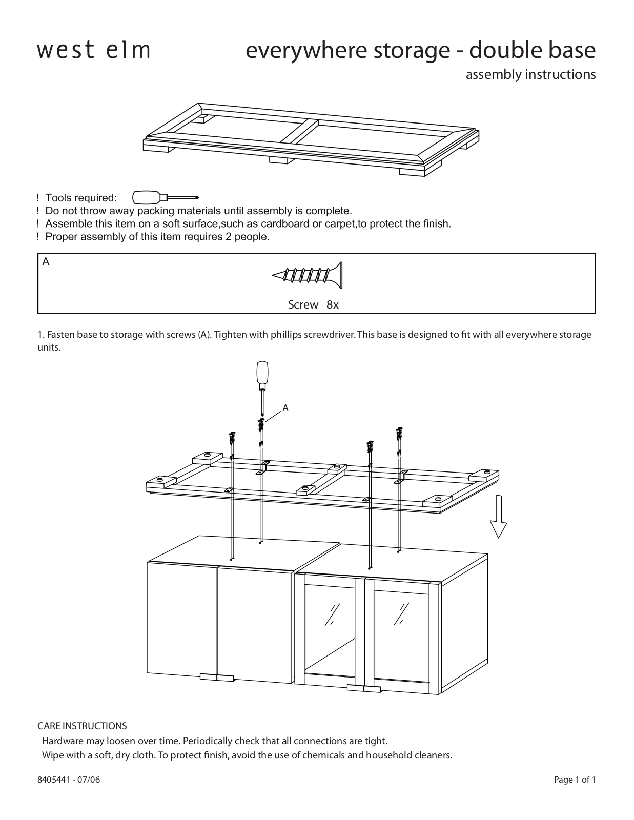 West Elm Everywhere Storage Double Base Assembly Instruction