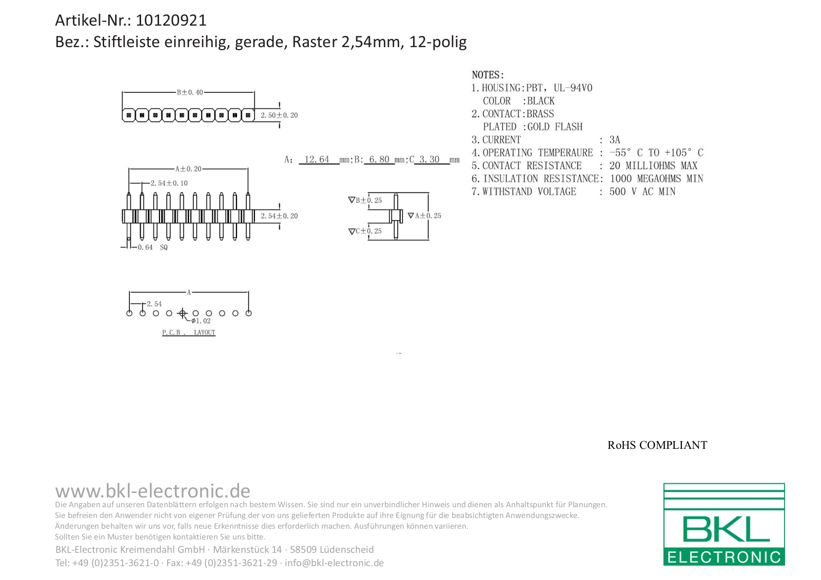 BKL BKL 10120921 Datasheet - ManualMachine.com