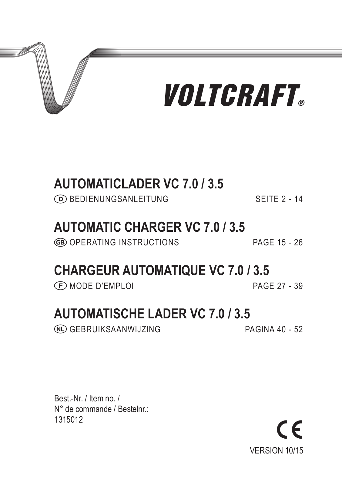 VOLTCRAFT VC 7 / 3.5 User guide