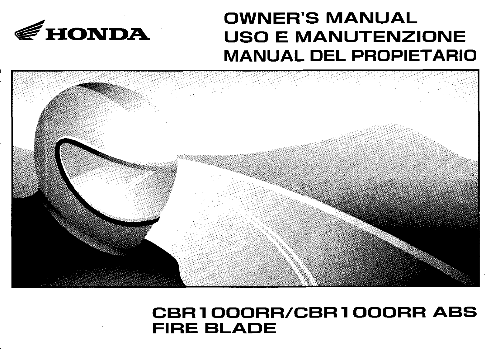 Honda CBR1000RR 2009 Owner's Manual