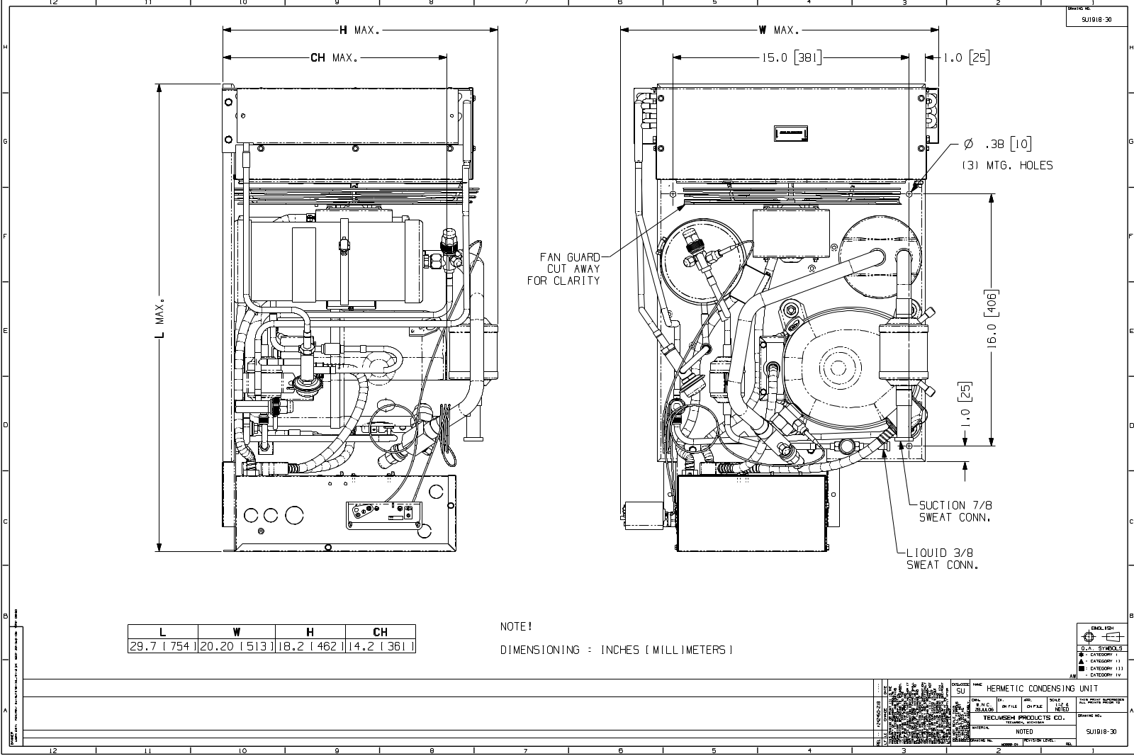 Tecumseh AWA2479ZXTXC, AWG4516EXTXC Drawing Data