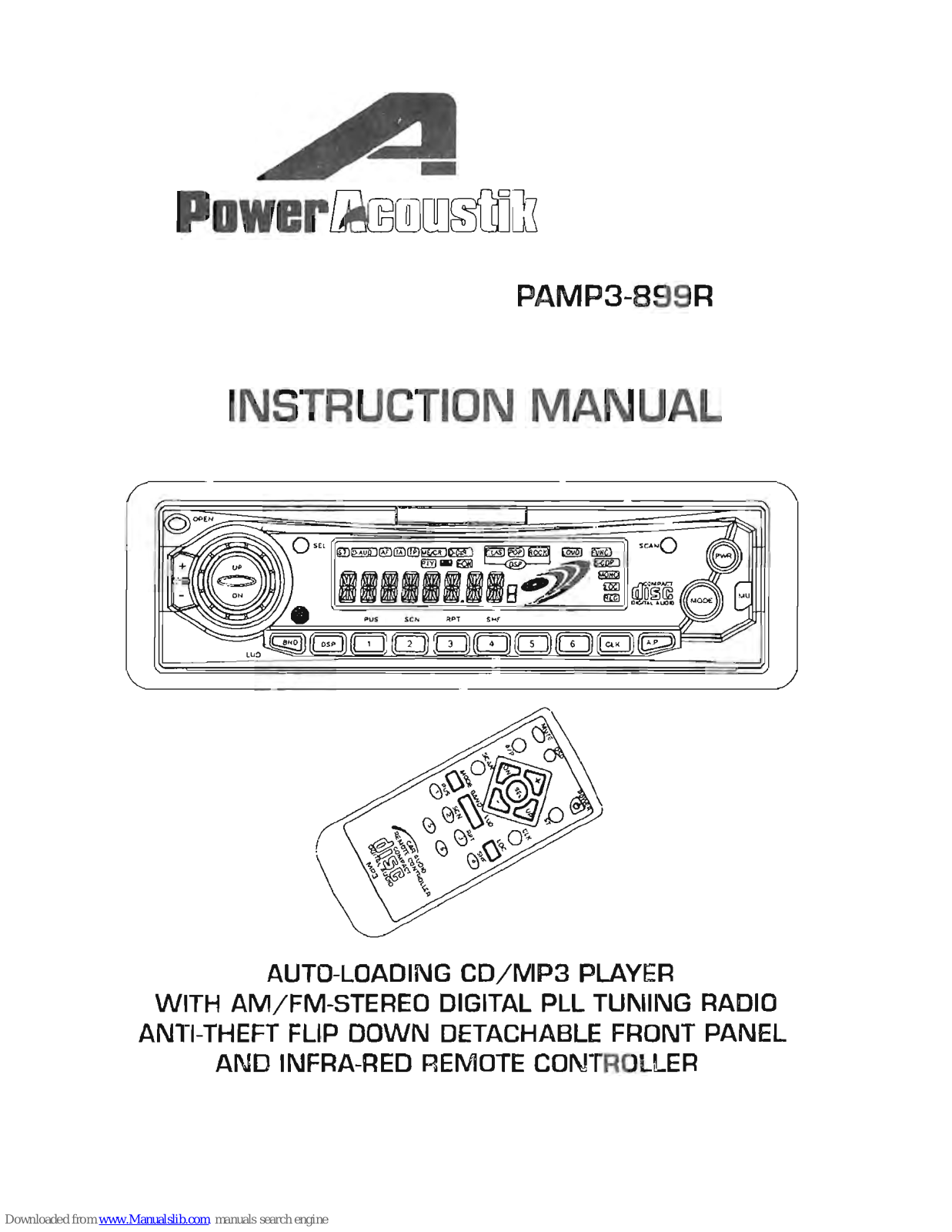 Power Acoustik PAMP3-899R Instruction Manual