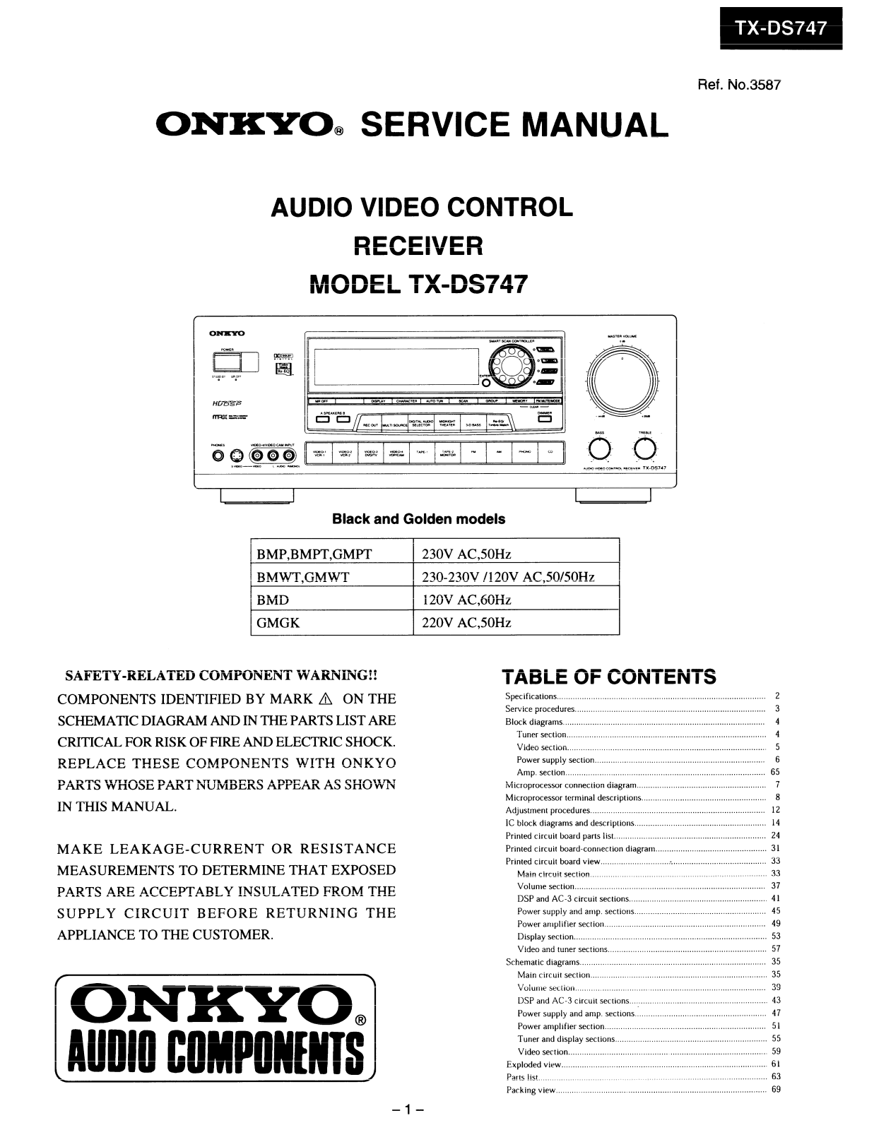 Onkyo TXDS-747 Service manual