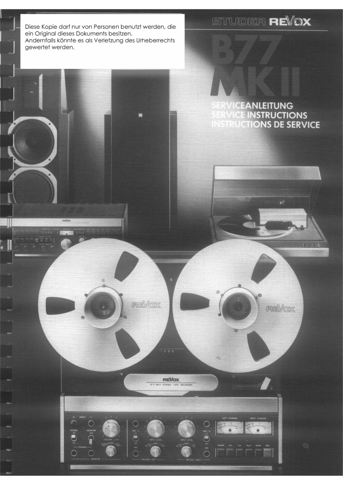 Revox B-77 Mk2 Service manual