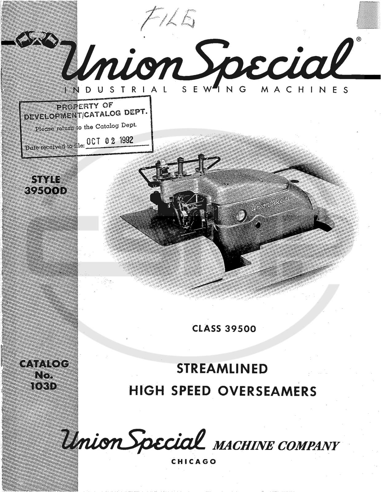 Union Special 103D Parts Book