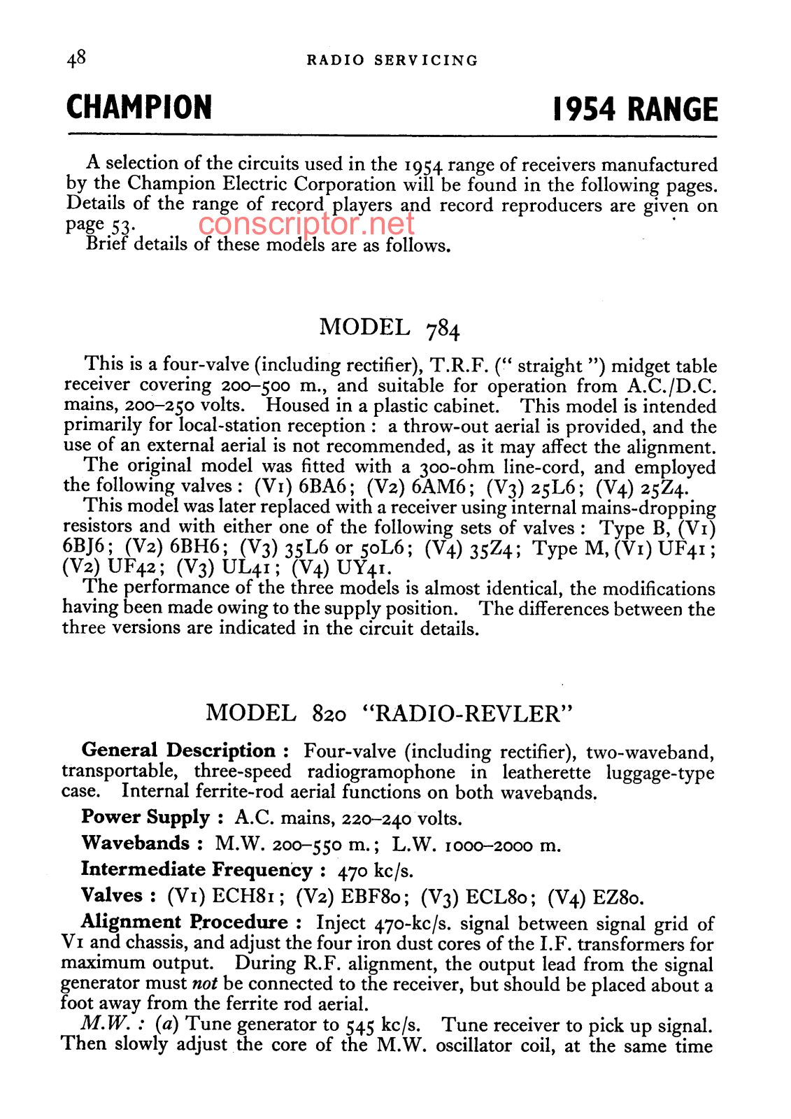 Champion 784 Service manual