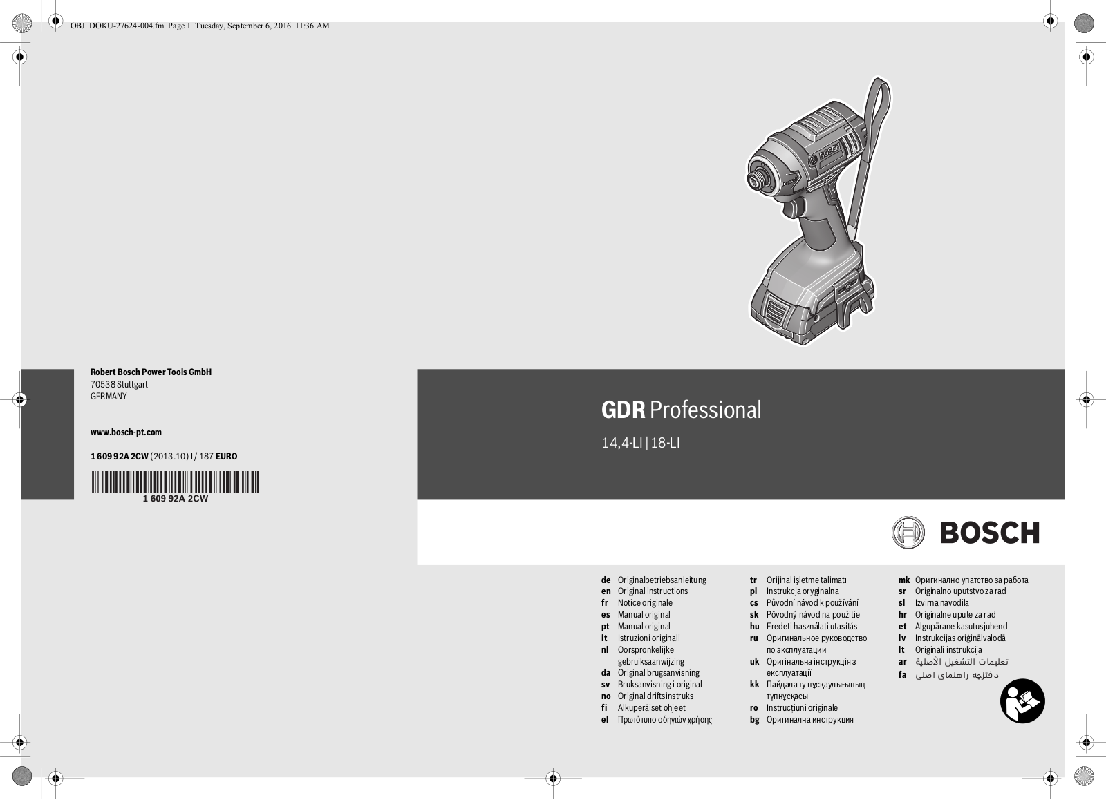 Bosch GDR 14,4-LI, GDR 18-LI User Manual