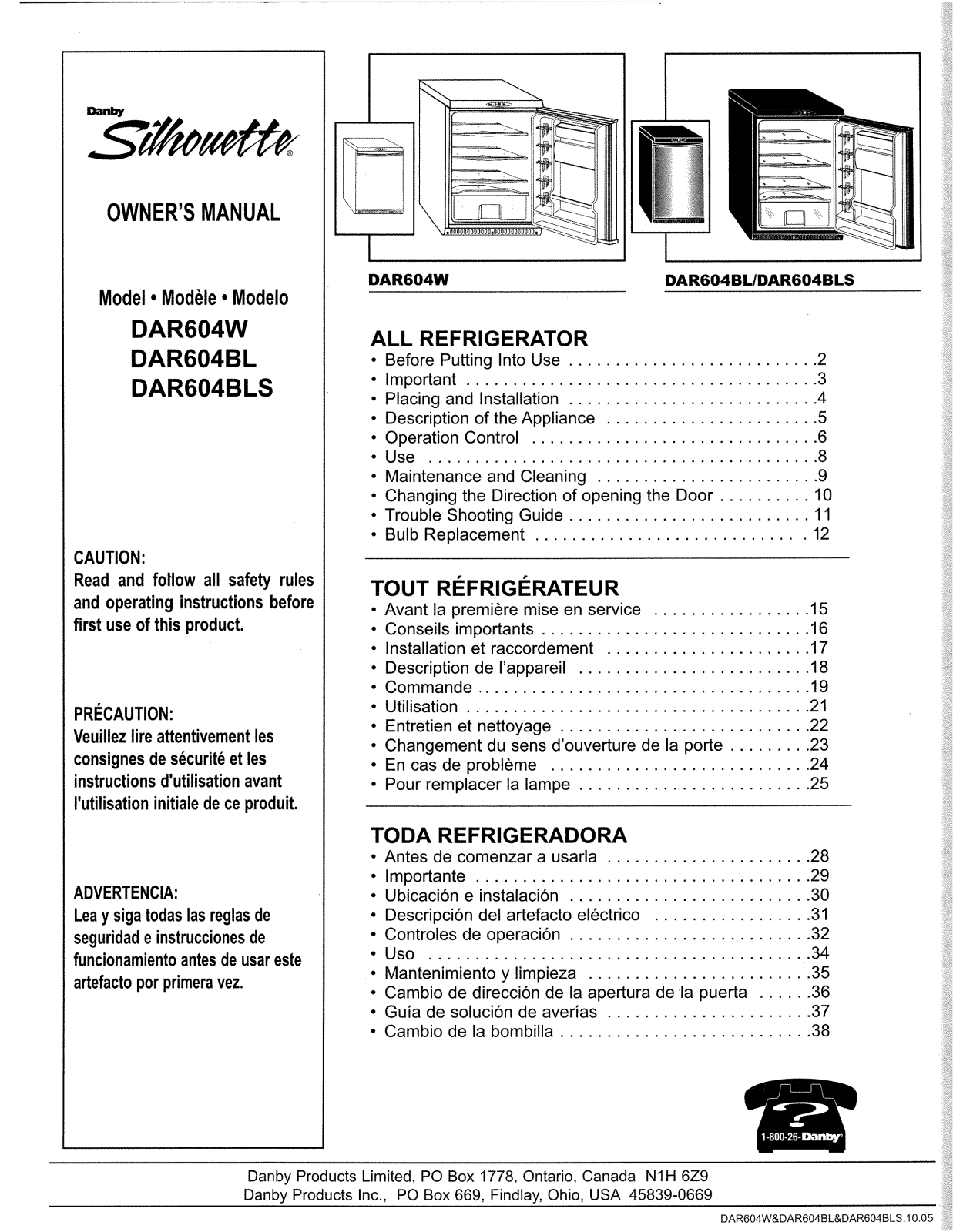 Danby DAR604W Owner's Manual