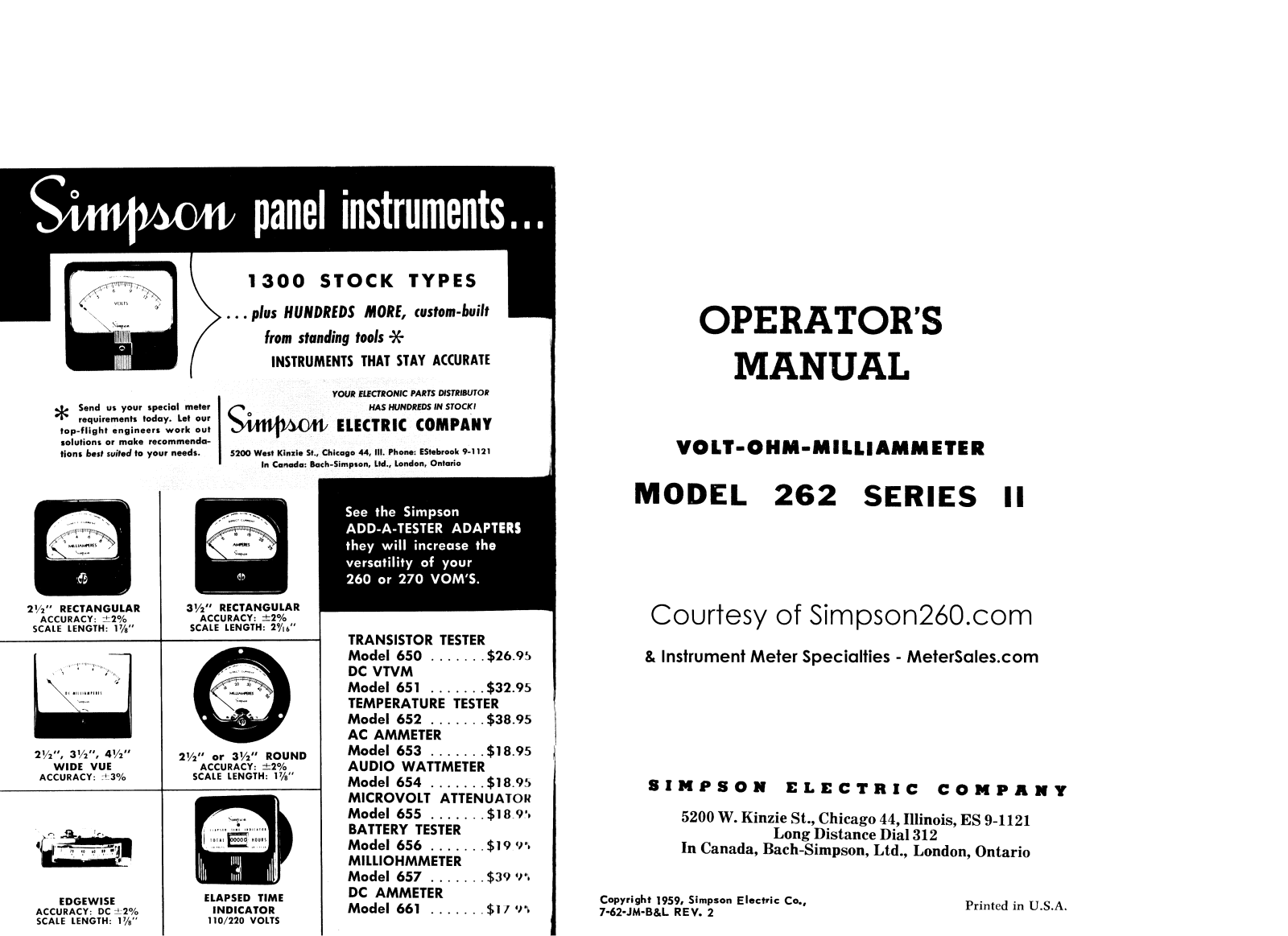 simpson 262-2 Schematic