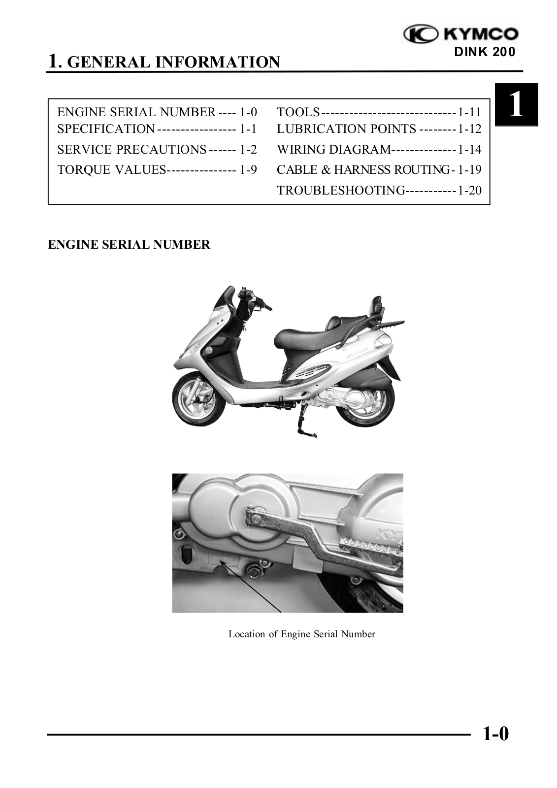 Kymco MO D200 Service Manual - chap 01 (info generali)