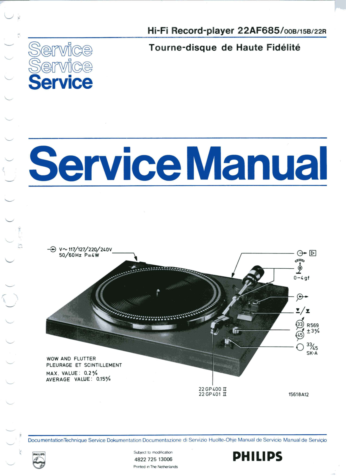 Philips AF-685 Service Manual