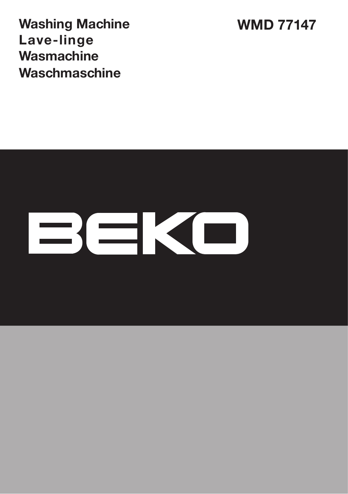 Beko WMD 77147 User Manual