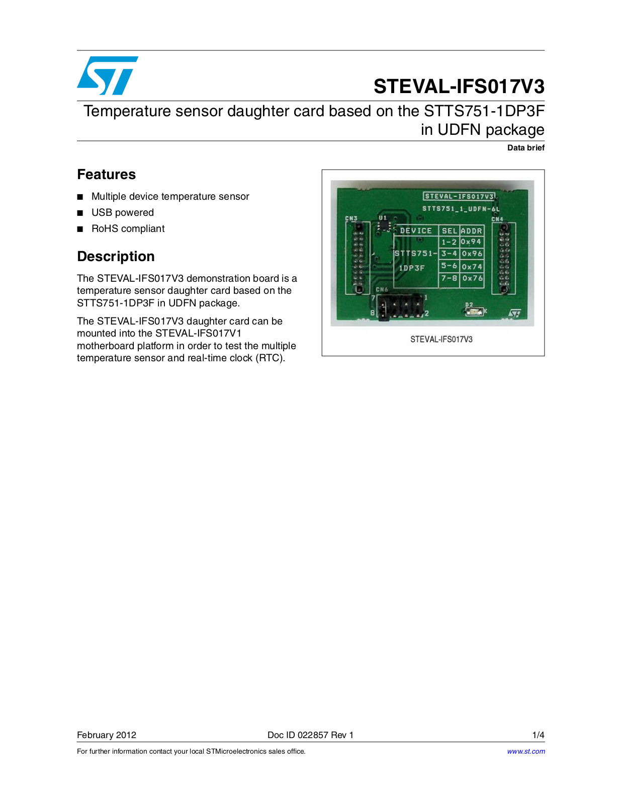 ST IFS017V3 User Manual