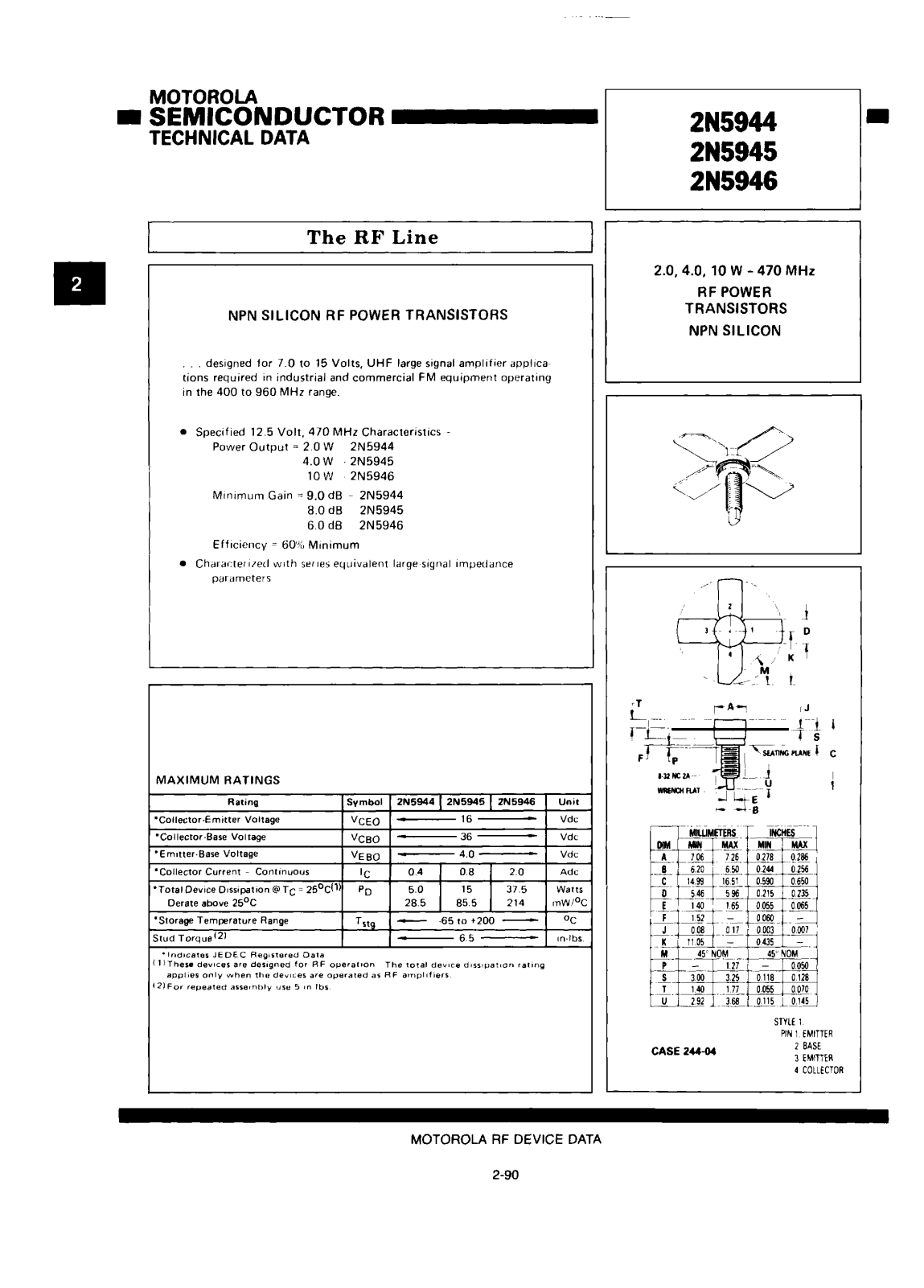 Datasheets 2N5944 Datasheet - ManualMachine.com