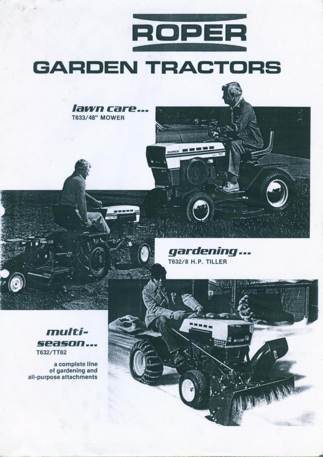 Roper T633-48 MOWER, T632-8 HP TILLER User Manual