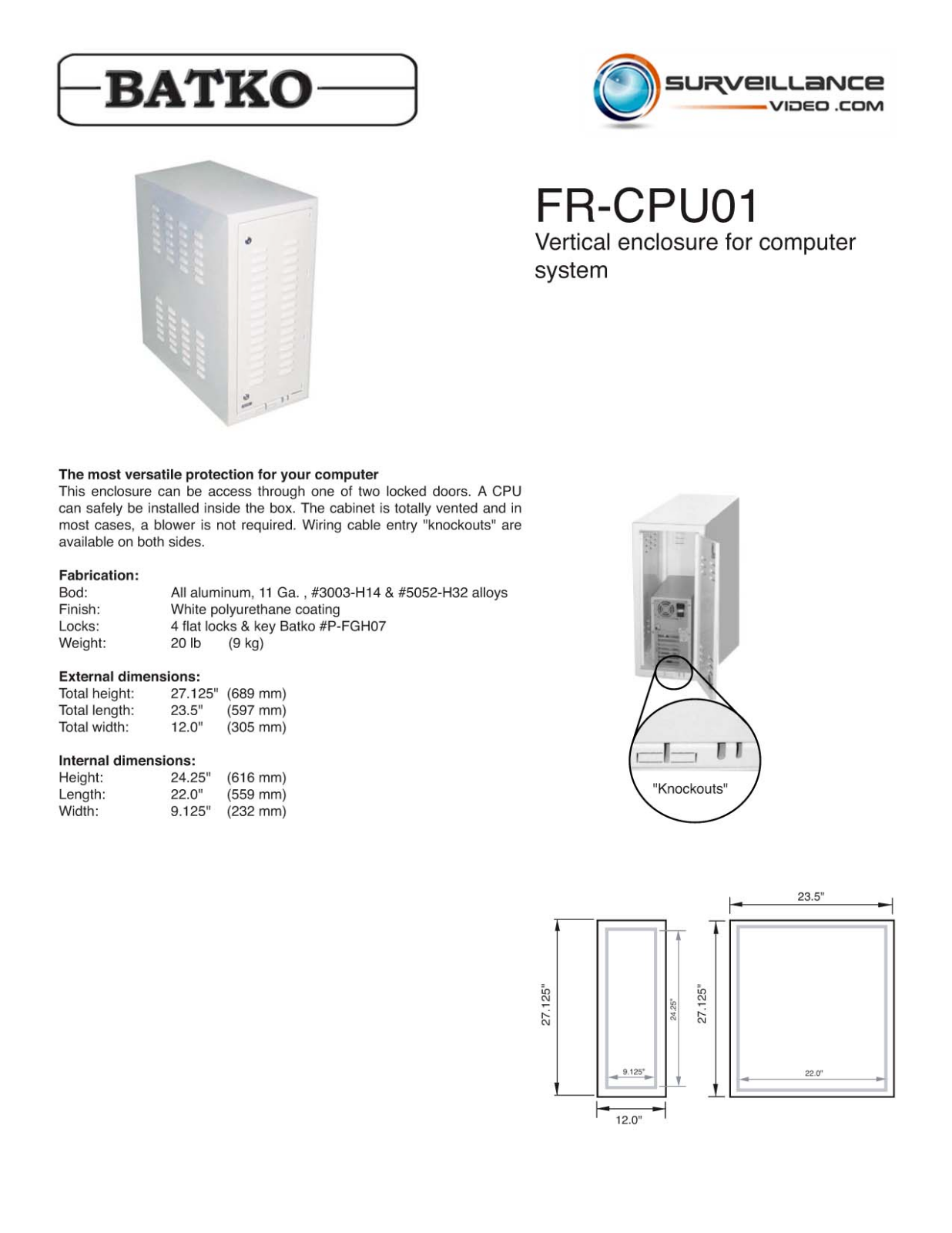 Batko FR-CPU01 Specsheet