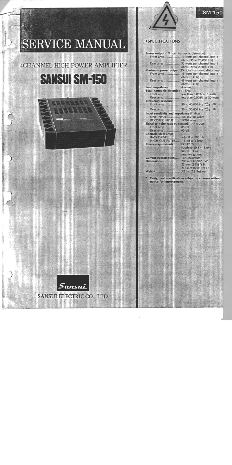 Sansui SM-150 Service manual