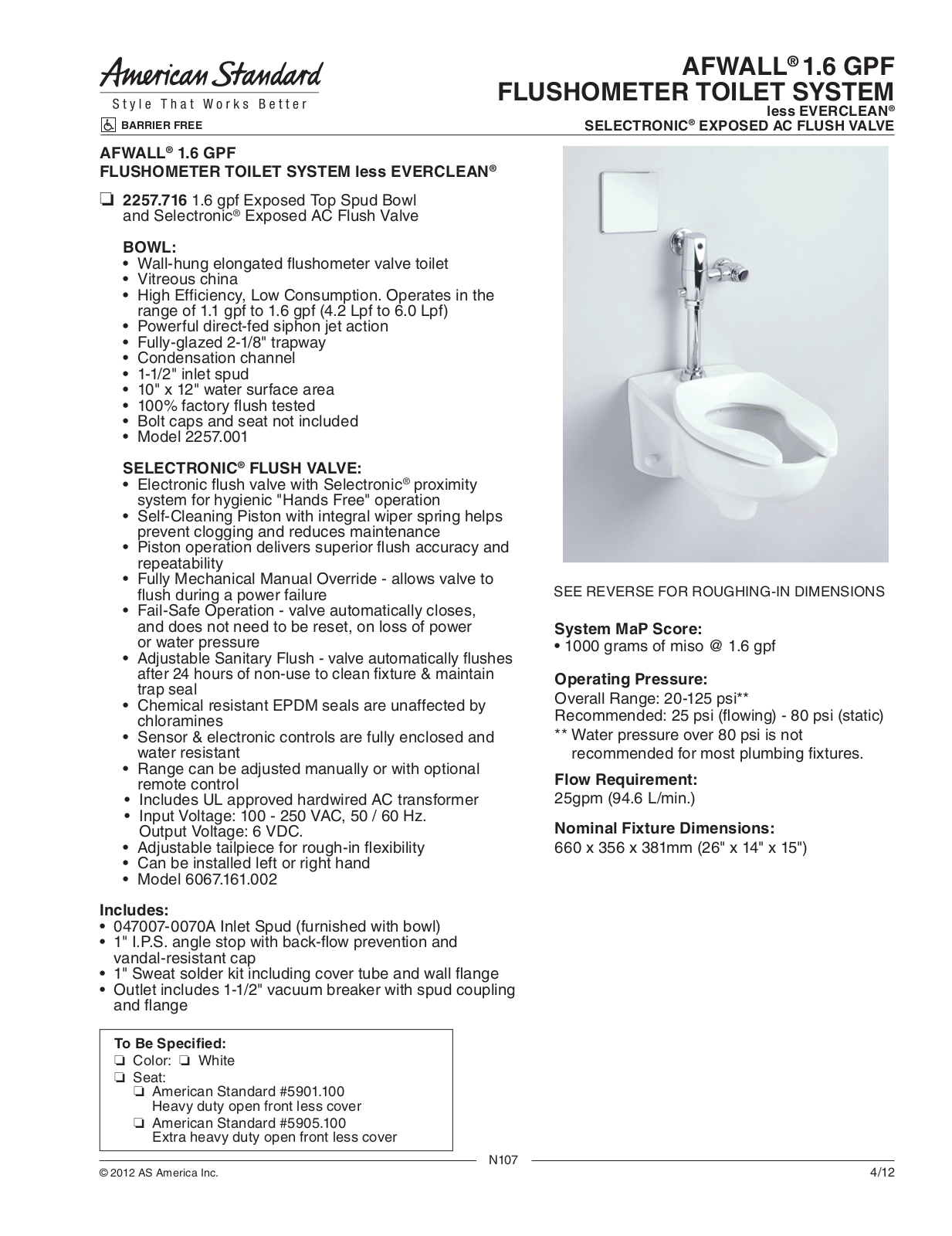 American Standard ASD8787 Specifications - ManualMachine.com