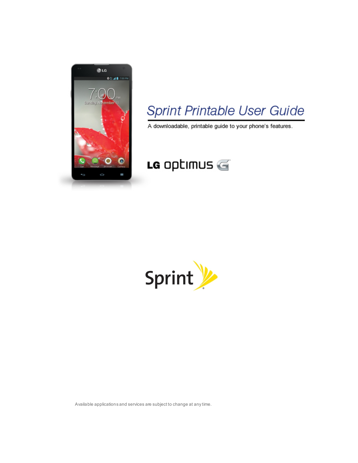 LG Optimus G User Manual