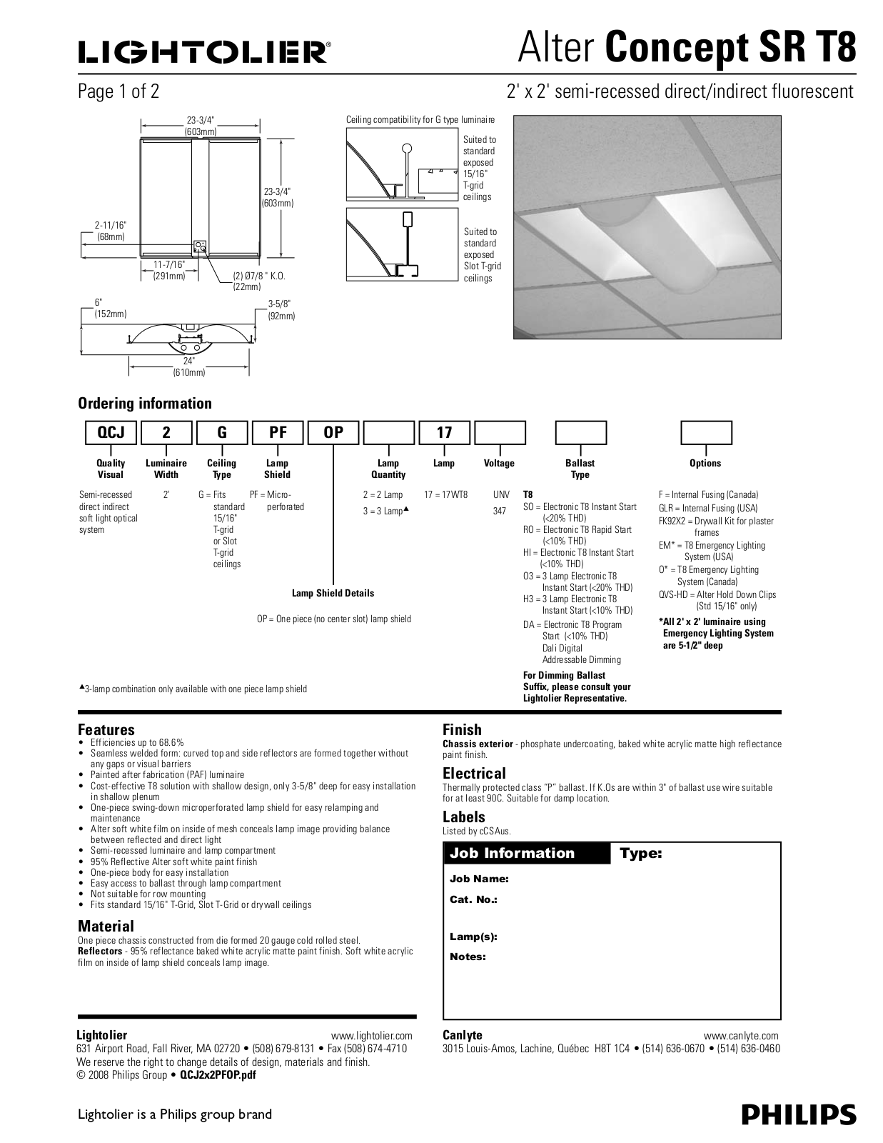 Lightolier SR T8 User Manual