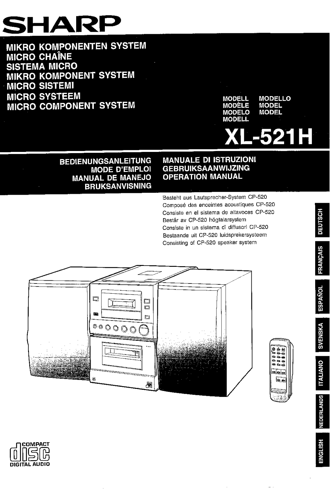 Sharp XL-521H Manual