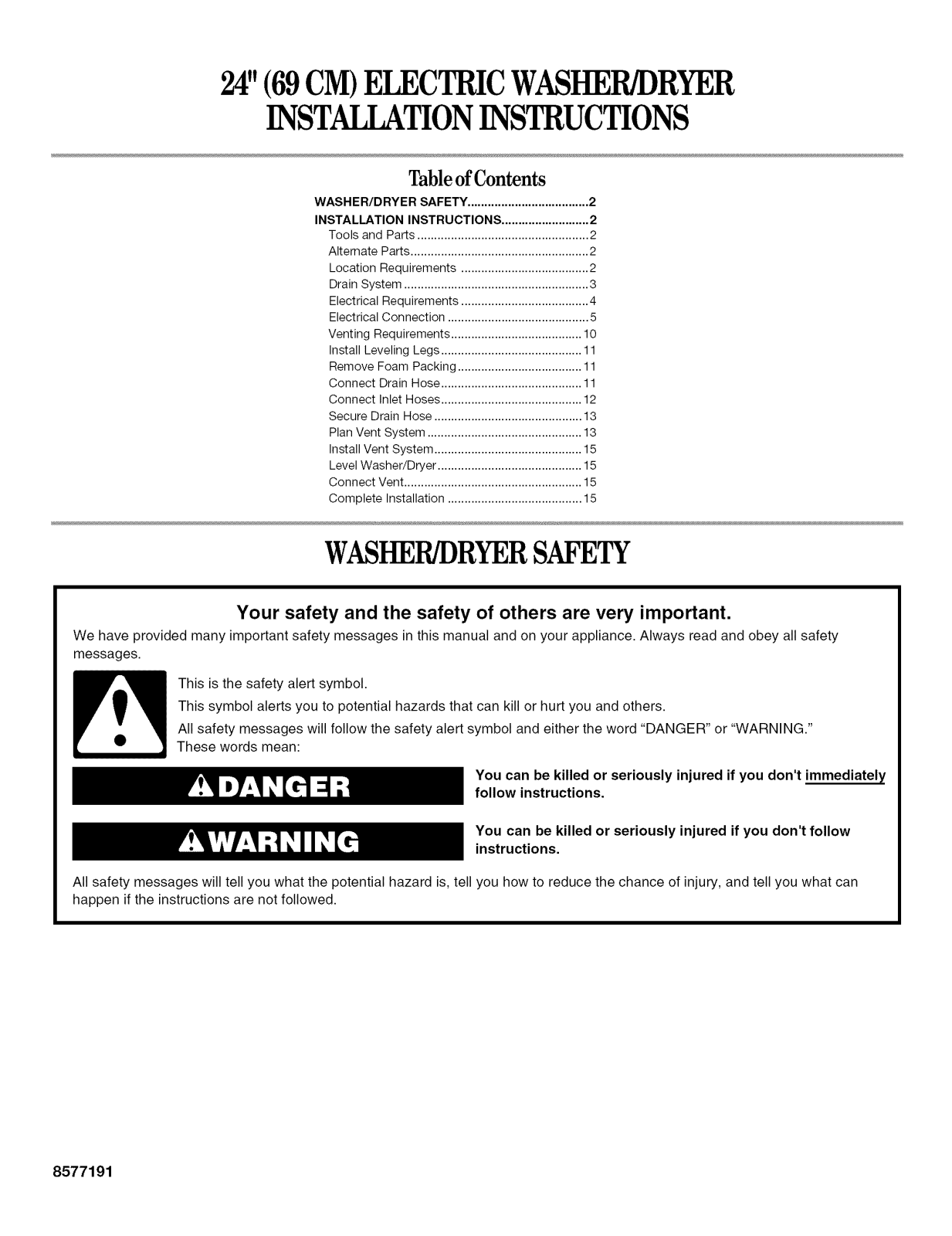 Whirlpool LTE5243DT6, LTE5243DQ6 Installation Guide - ManualMachine.com