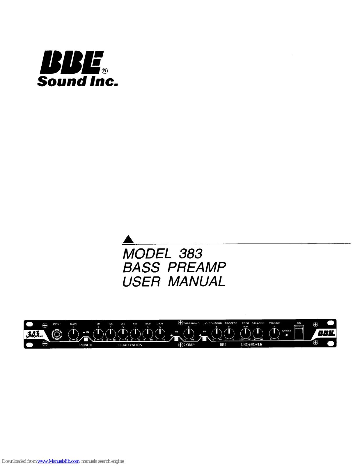 BBE Sound 383 User Manual