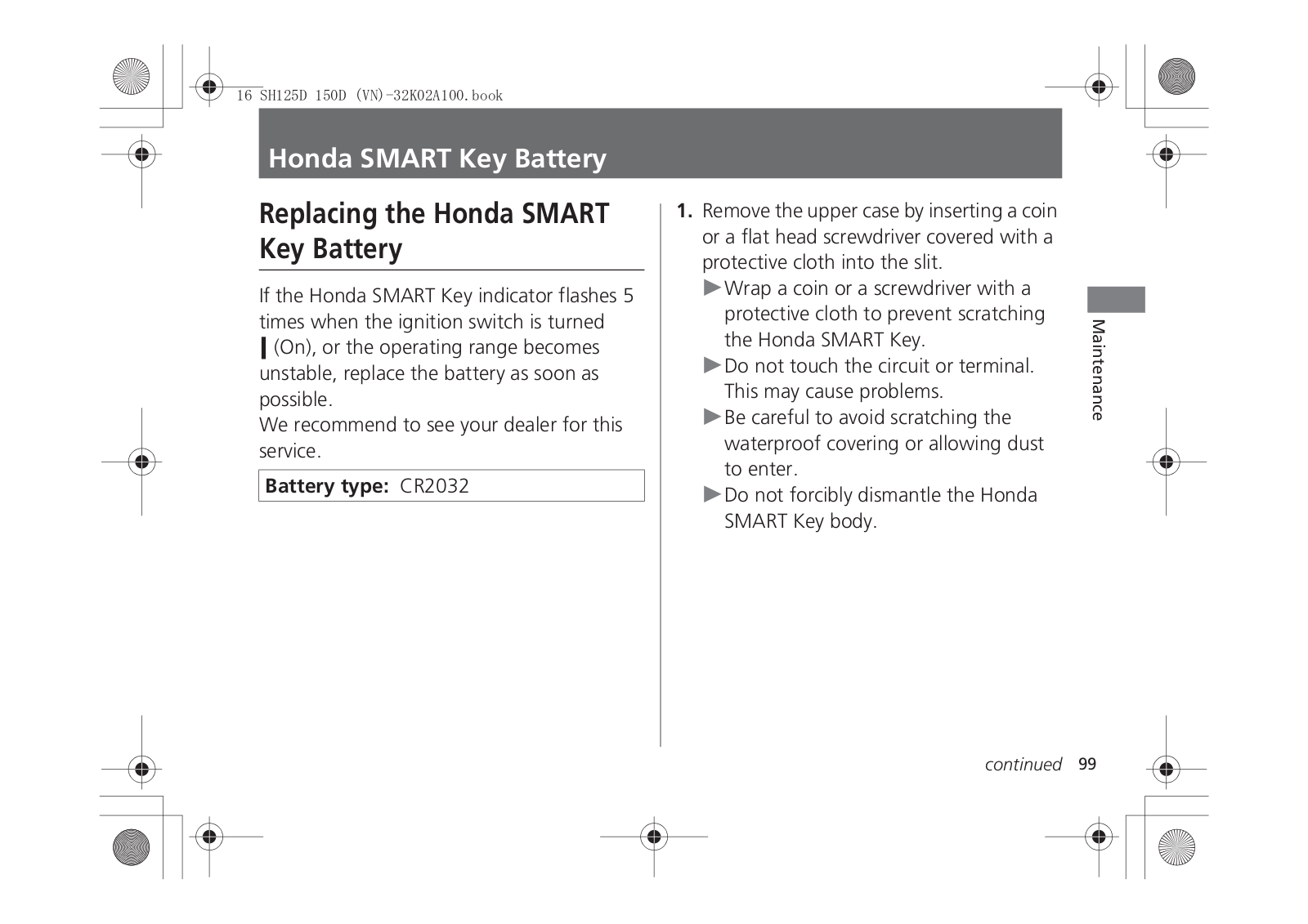 Honda Lock Mfg HLSS 2B User Manual