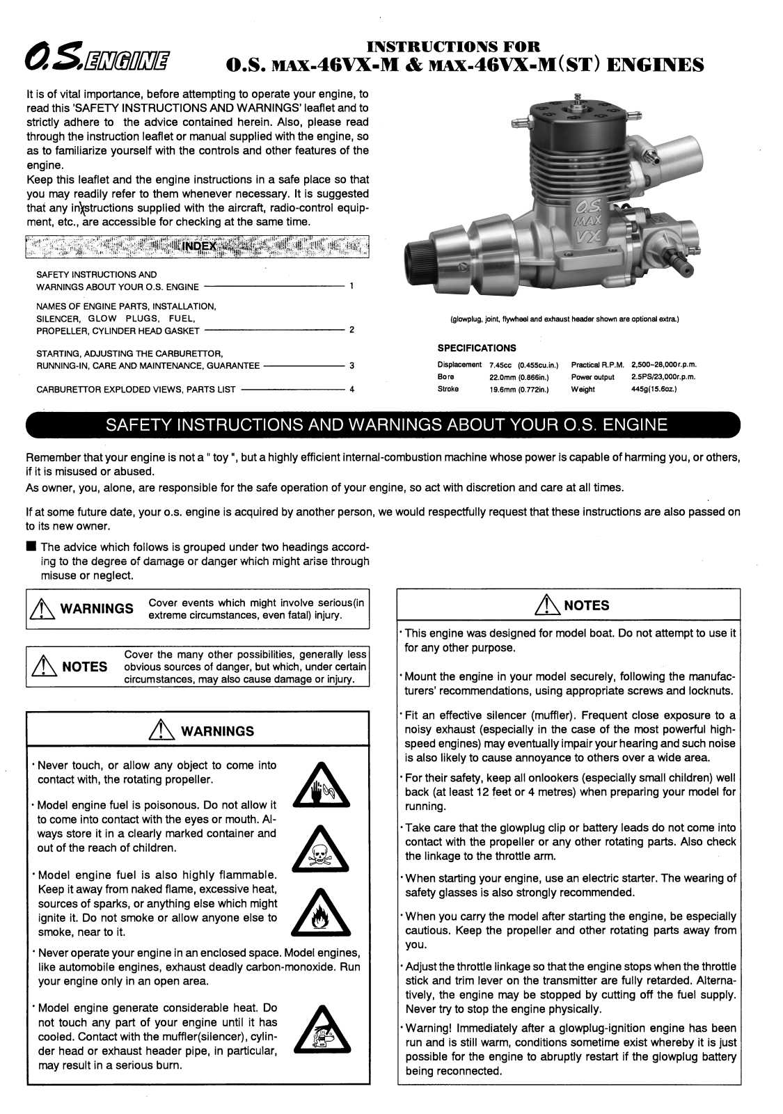 O.S. Engines 46VX-M User Manual