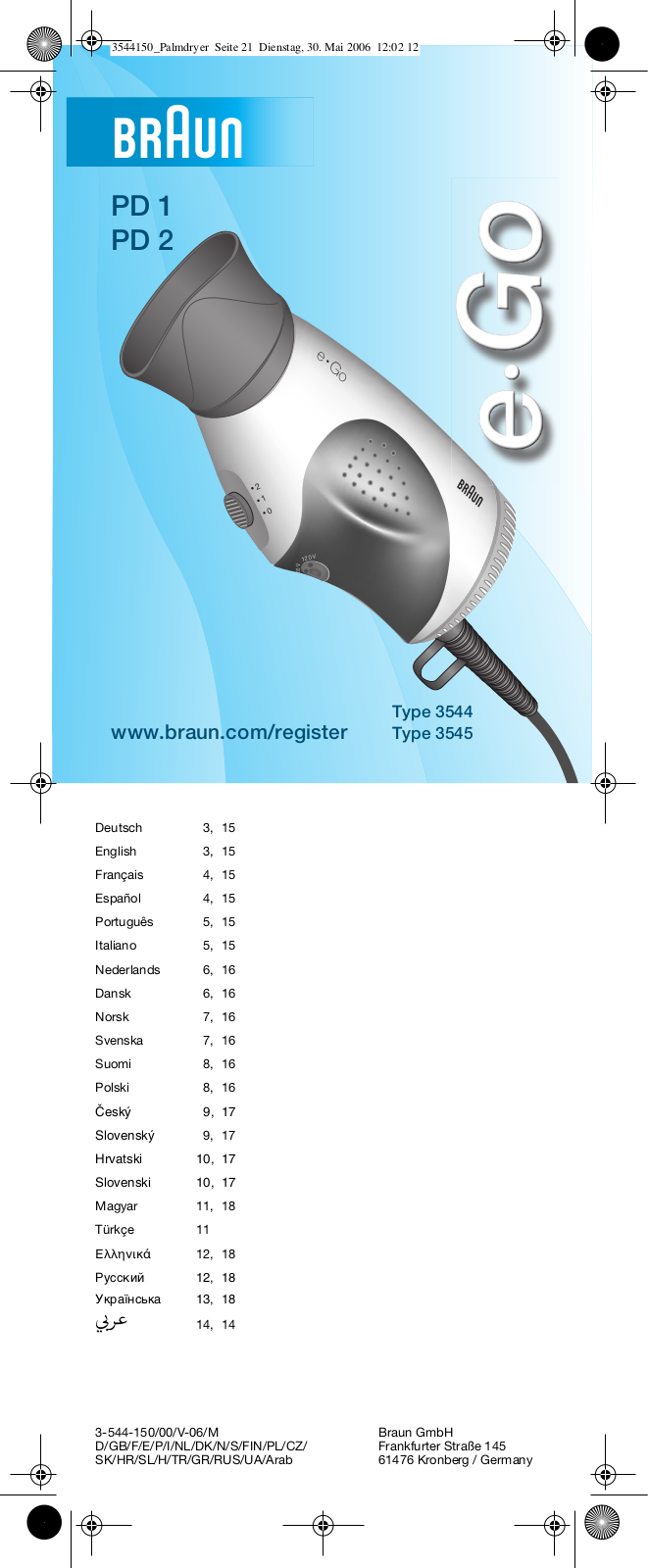 Braun PD 2 User Manual